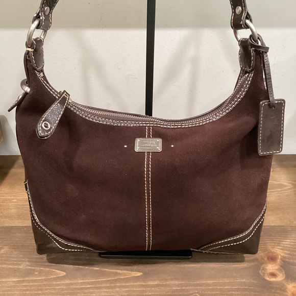 The SAK Dark Brown Suede Shoulder Purse - Picture 2 of 7